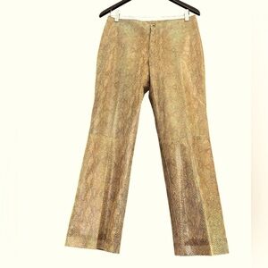 Vintage leather snakeskin size 6 (tag 9 but not a 9) cropped wider leg pants EUC